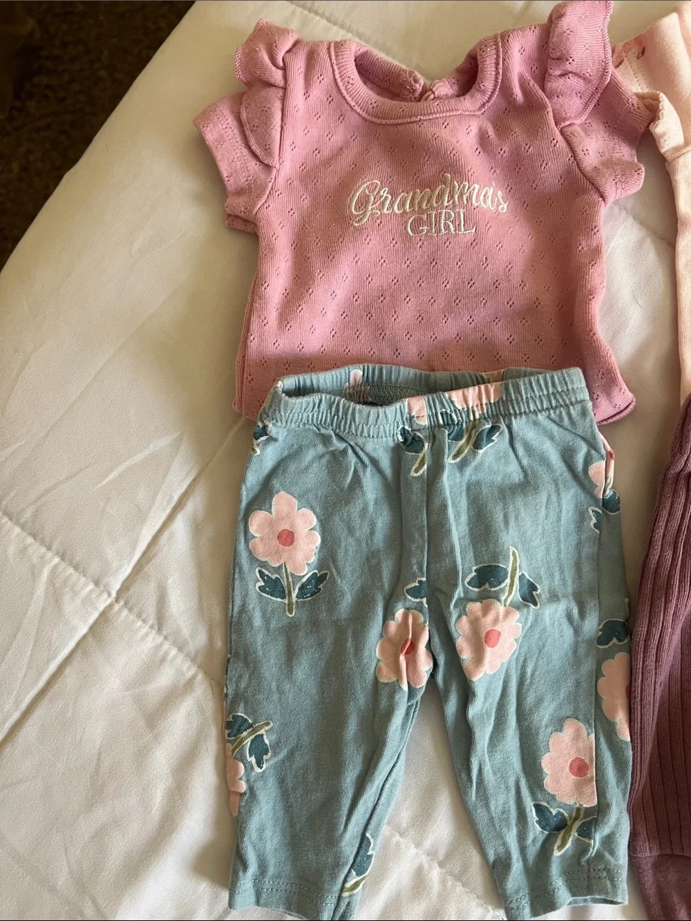Four Baby Girls' Mixed Pink & Neutral Two-Piece Outfit Set